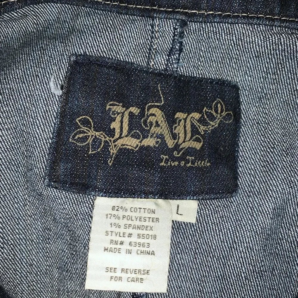 Laugh A Little Jean jacket bell wrist size Large